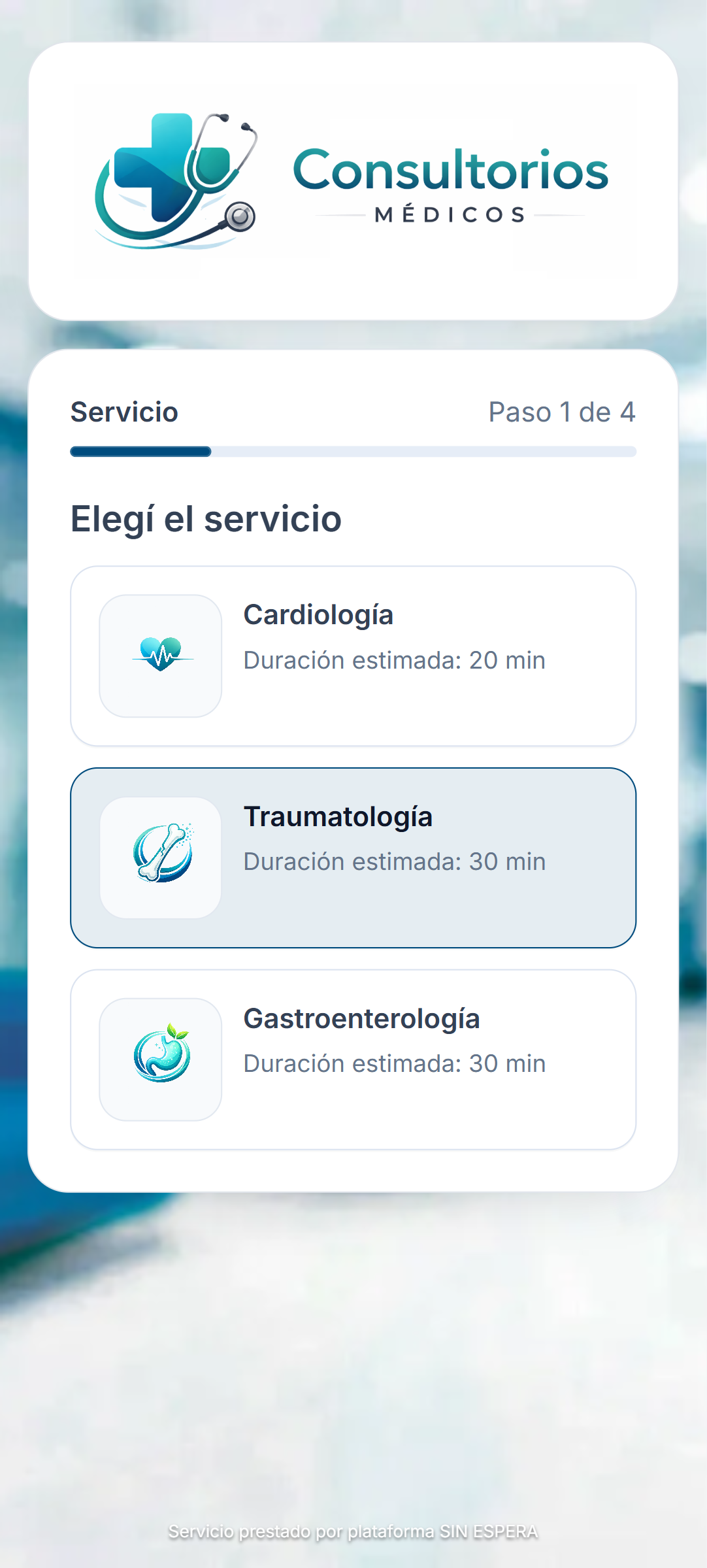 Paso 1 de toma de turno