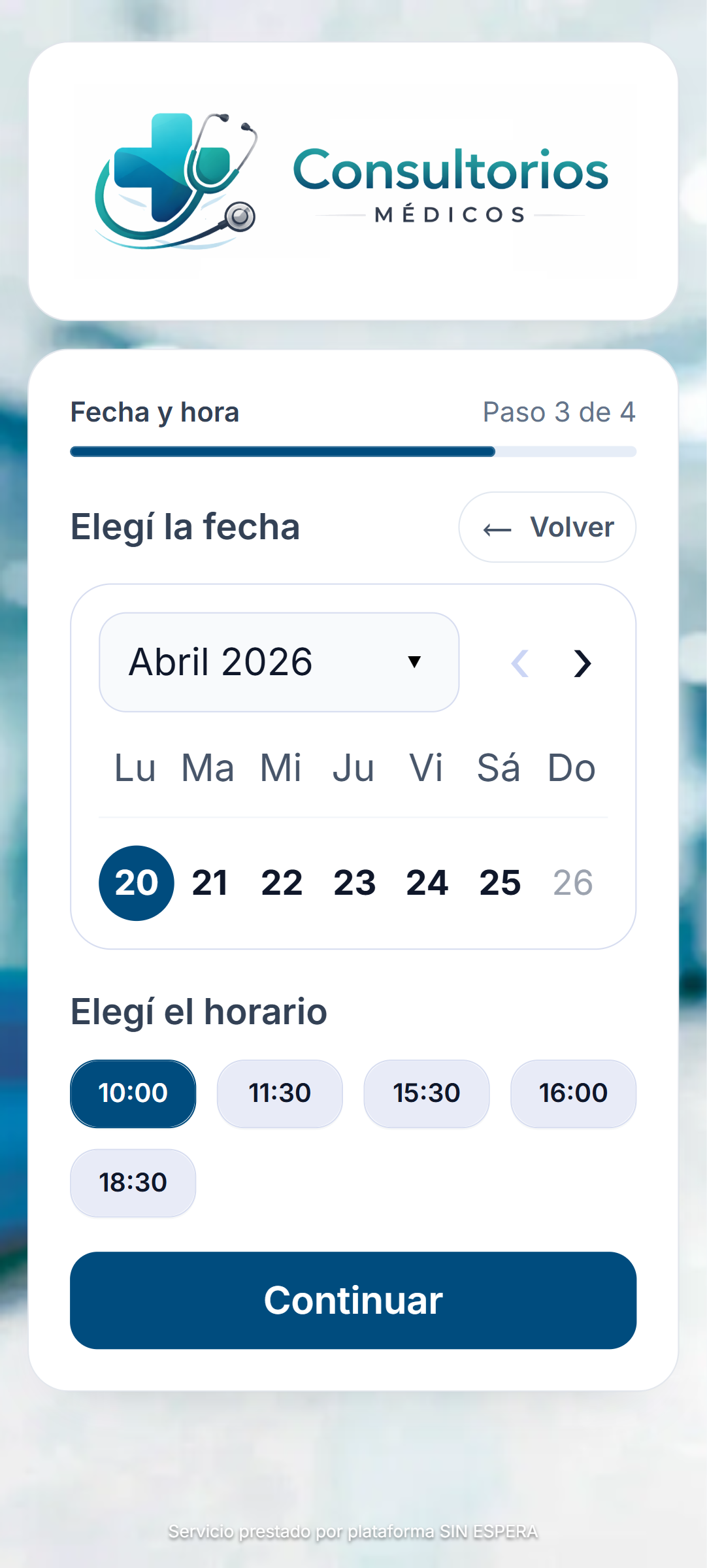 Paso 3 de toma de turno