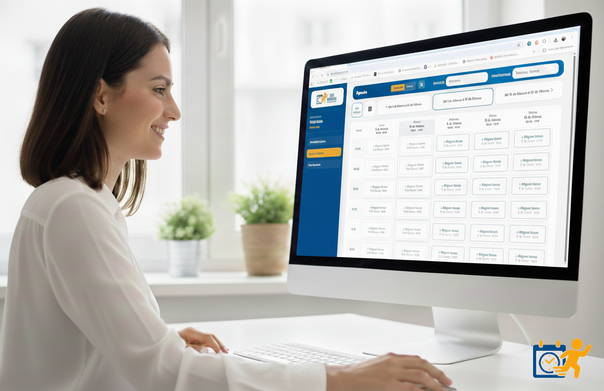 Personas usando turnos online desde el celular y la computadora